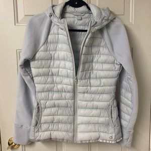 Gap Performance Fleece Puffer Jacket Pearl Blue Small